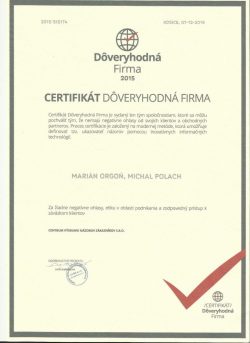 Dôveryhodná-firma-2015---Certifikát